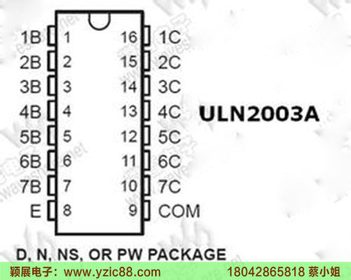 ULN2003AN腳引參數(shù)